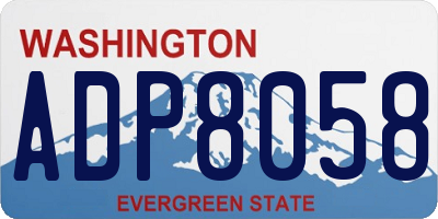 WA license plate ADP8058