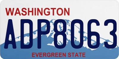 WA license plate ADP8063