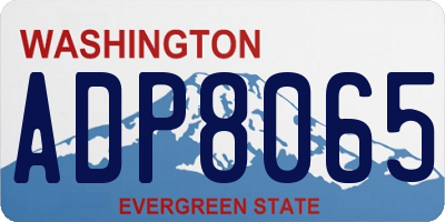 WA license plate ADP8065