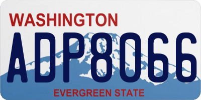 WA license plate ADP8066