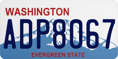WA license plate ADP8067