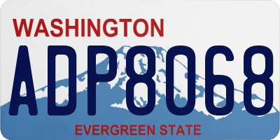 WA license plate ADP8068