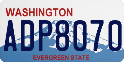 WA license plate ADP8070