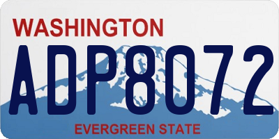 WA license plate ADP8072