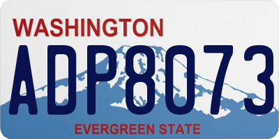 WA license plate ADP8073