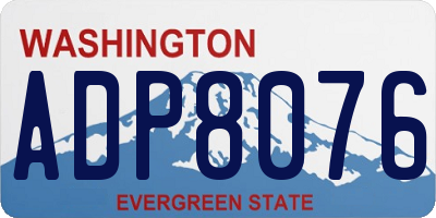 WA license plate ADP8076