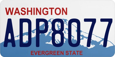 WA license plate ADP8077