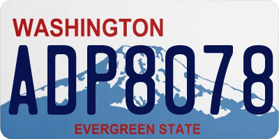 WA license plate ADP8078