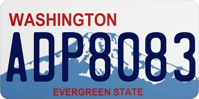 WA license plate ADP8083