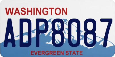 WA license plate ADP8087