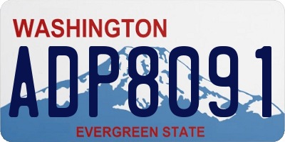 WA license plate ADP8091
