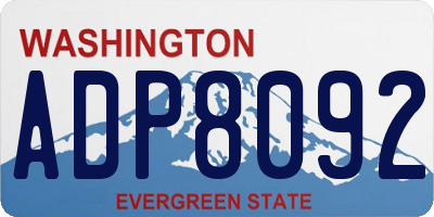 WA license plate ADP8092