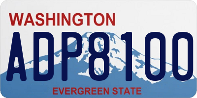 WA license plate ADP8100