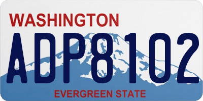 WA license plate ADP8102