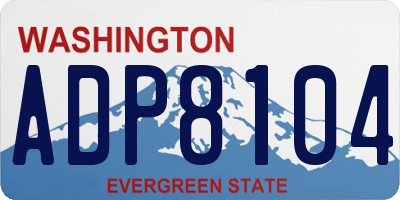 WA license plate ADP8104