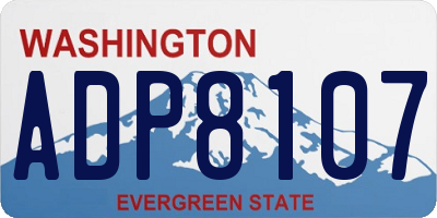 WA license plate ADP8107