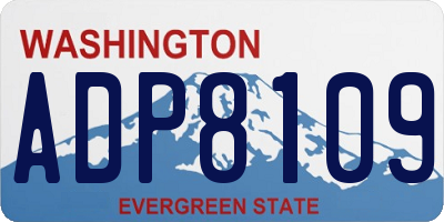 WA license plate ADP8109