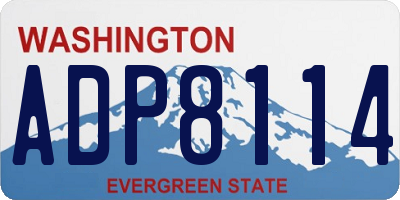 WA license plate ADP8114