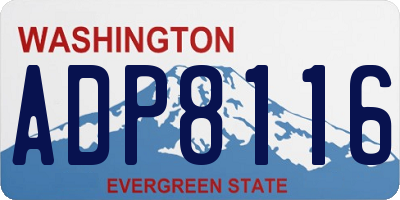 WA license plate ADP8116