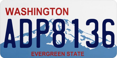 WA license plate ADP8136