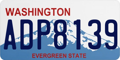 WA license plate ADP8139
