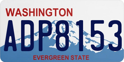 WA license plate ADP8153