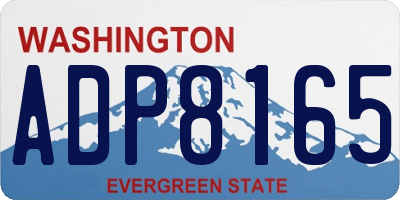 WA license plate ADP8165