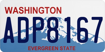 WA license plate ADP8167