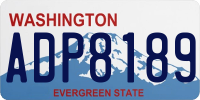 WA license plate ADP8189