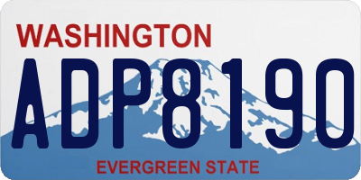 WA license plate ADP8190