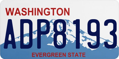WA license plate ADP8193