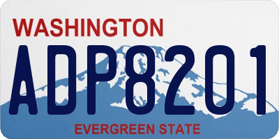 WA license plate ADP8201