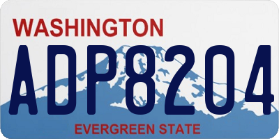 WA license plate ADP8204