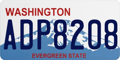 WA license plate ADP8208