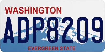 WA license plate ADP8209