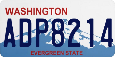 WA license plate ADP8214