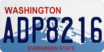 WA license plate ADP8216