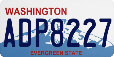 WA license plate ADP8227