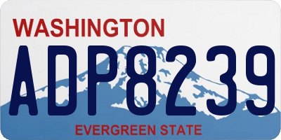 WA license plate ADP8239