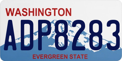 WA license plate ADP8283