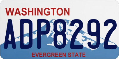 WA license plate ADP8292