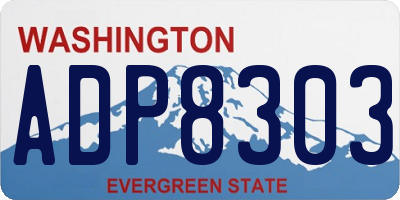 WA license plate ADP8303