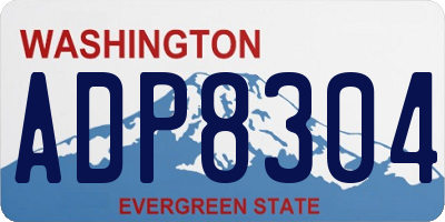 WA license plate ADP8304