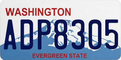 WA license plate ADP8305