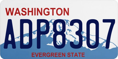 WA license plate ADP8307
