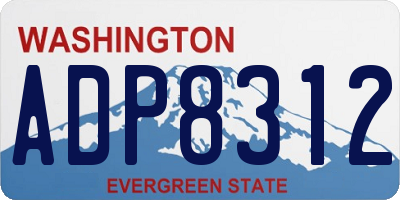 WA license plate ADP8312