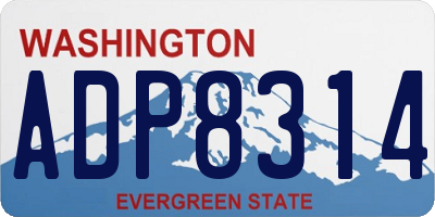 WA license plate ADP8314
