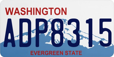 WA license plate ADP8315