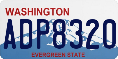 WA license plate ADP8320