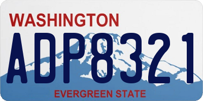 WA license plate ADP8321